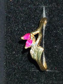 Zlaty damsky prsten Diamanty a td Punc 0,585 Rozmer 54 - 8