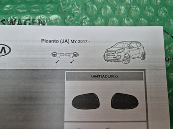 kryty vnějších zrcátek černé Kia Picanto (JA) G6431ADE00BL - 8