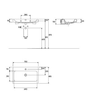 Geberit skříňka včetně umyvadla šířka 75 cm - 8