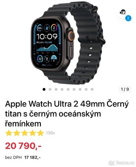 Apple Watch Ultra 2 Black - měsíc staré, 100% stav - 8