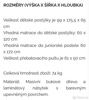 Kombinovaná postýlka s přebalovacím pultem - 8