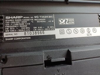 Sharp WQ 352H bk, radiomagnetofon retro 2 kazeťák - 8