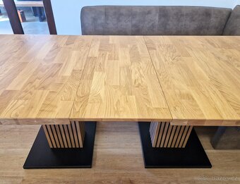 Nový rozkládací stůl dub masiv 95x161+3x40 cm - 8