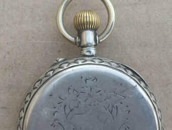 Starožitné dvoupláštové stříbrné zdobené kapesní hodinky. - 8