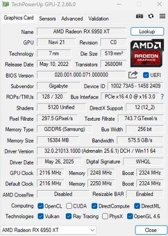 Prodám GIGABYTE Radeon RX 6950 XT GAMING - 8