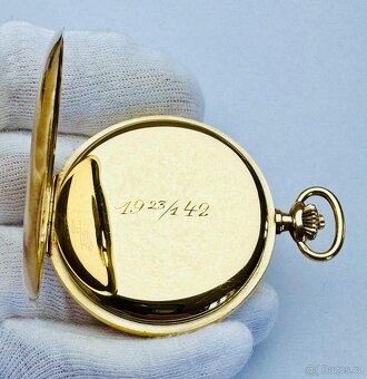 14K ZLATÉ PÁNSKÉ TŘÍPLÁŠŤOVÉ KAPESNÍ HODINKY OMEGA - FUNKČNÍ - 8