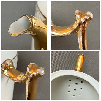 Starožitná porcelánová konvice 1.4l, Haas&Czjzek - 8