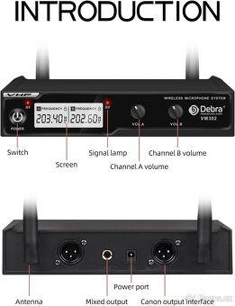 Bezdrátový mikrofonní systém Debra Audio PRO VM302 - 8