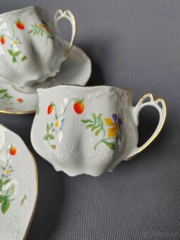 Porcelánová čajová sada šálků s podšálkem Moritz Zdekauer - 8