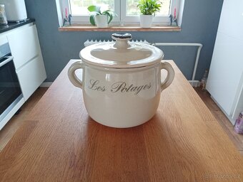 VELKÝ KAMENINOVÝ POLÉVKOVÝ HRNEC FRANCIE - 8