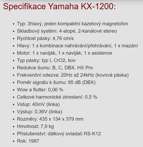 YAMAHA KX-1200 koupím ve stříbrné barvě - 8