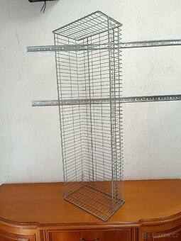 Regál,stojan na zeď, pozinkované drátěné koše - 8