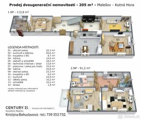 Prodej dvougeneračního RD 6+2, 205 m2, pozemek 454 m2, Maleš - 8