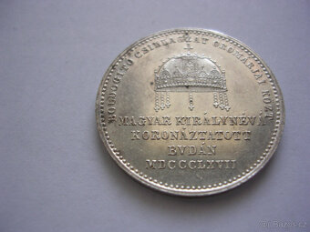 Veľký strieborný korunovačný žetón 1867 Alžbeta Sissi - 8