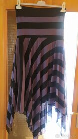 Černo fialové pruhované šaty bez ramínek vel 40 - 8