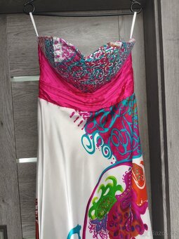 Saténové barevné dlouhé šaty vel. 38 - 8