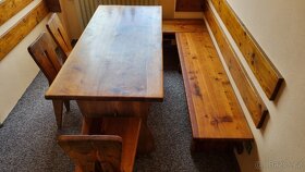 Starý masivní jídelní stůl s lavicí - 8