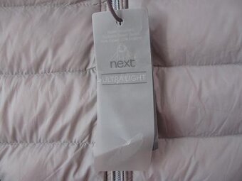 Přechodná šedá péřová bunda s kapucí NEXT vel.38 - 8