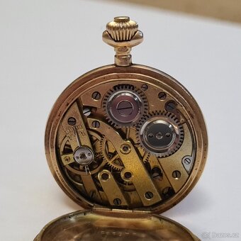 Zlaté 14K tříplášťové hodinky jeptišky R-U, 20,64g, v chodu. - 8