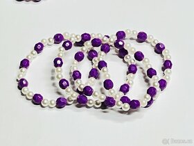 Náramek růžovo nebo fialovo bílý - 8