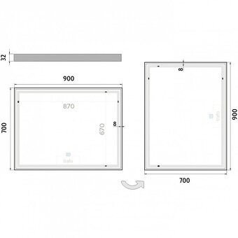 LED ZRCADLO 900x700 s dotykovým senzorem - 8
