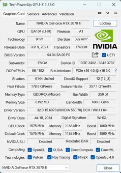 ☑️Herní PC RYZEN 7 5800X,RTX 3070Ti,32 GB RAM,2 TB SSD - 8