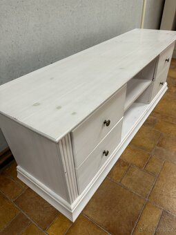 Televizní stůl 145cm, masiv, venkovský, perfektní stav - 8