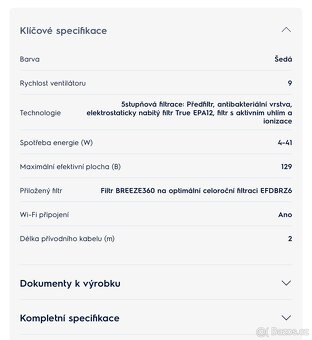 Čistička vzduchu, zánovní, výkonná, wifi, Electrolux Pure A9 - 8