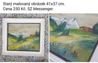Staré obrazy a obrázky a plastiky.Ceny a rozměry viz fota. - 8