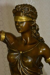 Bronzová socha - Justicia XXL - Zlacená - 8
