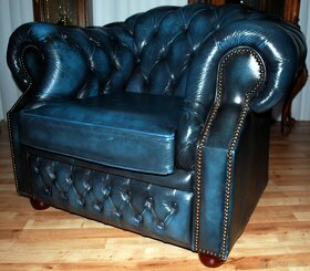 CHESTERFIELD-CLUB-CENTURION FURNITURE-LEATHER/BLUE - 8