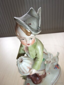 STARÁ PORCELÁNOVÁ FIGURKA - KLUK, BÁBOVKA A PES - 8