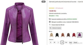 Dámská koženková bunda M - 8