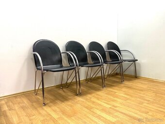 Retro židle 80. léta kůže chrom - 8
