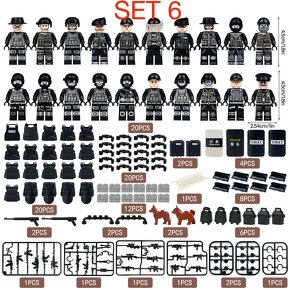 Rôzne sety vojakov 5 + doplnky - typ lego - nové - 8