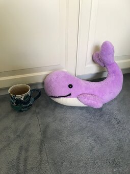 velké  RŮŽOVÝ králík 70cm+další velké hračky, žirafa polštář - 8