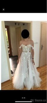 Boho romantické svatební šaty s krajkou - 8