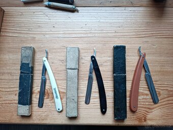 Sada holicích břitů Solingen+ brusné kameny+ doplňky - 8