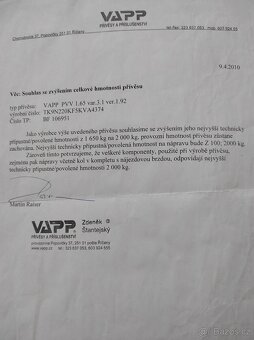 Přívěs nákladní VAPP.r.v 2005,nová STK.malo používaný nyní ý - 8