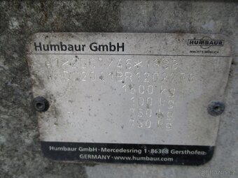 přípojné vozidlo sklopné Humbaur HN 203116 - 8