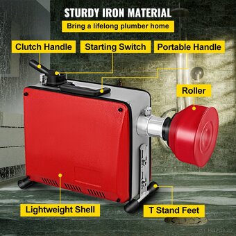 Stroj na čištění odpadů 390W s 16 mm pérem 12,5 m - nový - 8