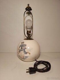 signovaná lampa, Matějů 1941, porcelánová stará lampička - 8