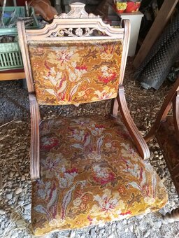 Starožitná pohovka sofa ,2 zámecká křesla - 8