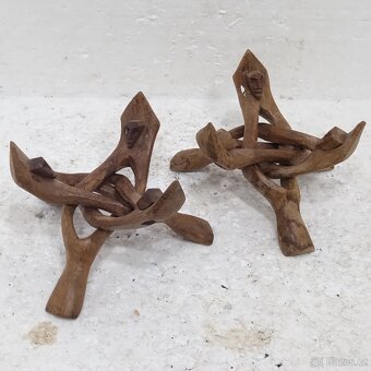 2x Vyřezávaný stojan na květináč retro - 8