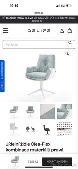 Nová Jídelní židle křesílko pravá kůže-látka - 8