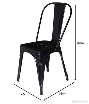 Nové gastro židle Paris, kov, černá, 4 kusy - 8