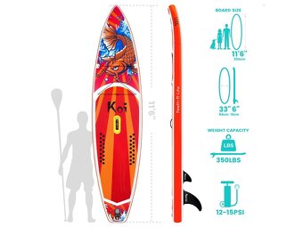 Surfboard Koi SUP PaddleBoard nafukovací 350x83x15cm FEATH-R - 8