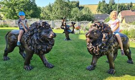 Zámecké bronzové sochy - Lvi-UNIKÁT - XXL - 8