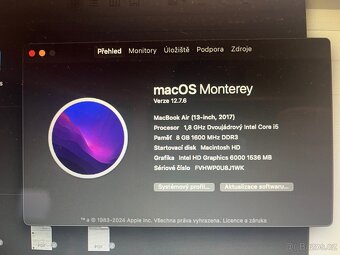 MacBook Air 13 2017, 8GB, 128+256GB, +myš - 8
