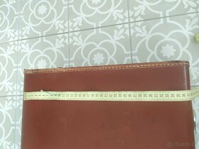 Starý retro kufr koženka Kazeto hnědý - 8